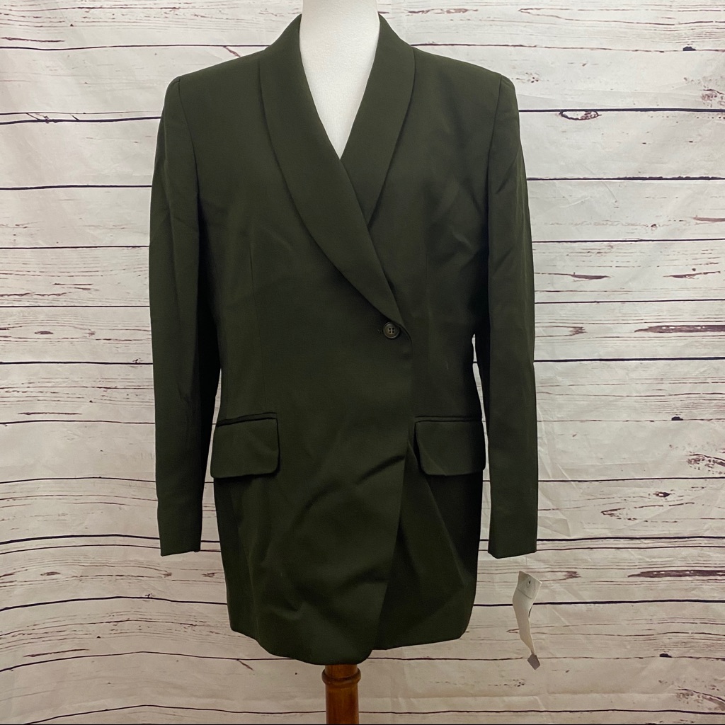Nwt Vintage Jones Ny Army Green Wool Jacket Sz 12